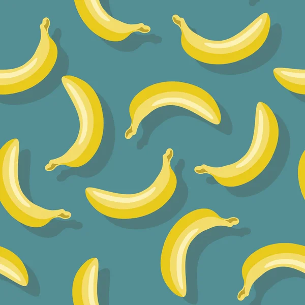 Seamless pattern of bananas on blue background — Stock Vector