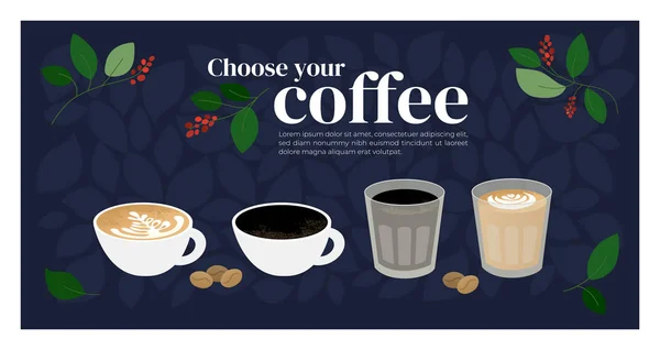 Sjabloon ontwerp met speciale koffie — Stockvector