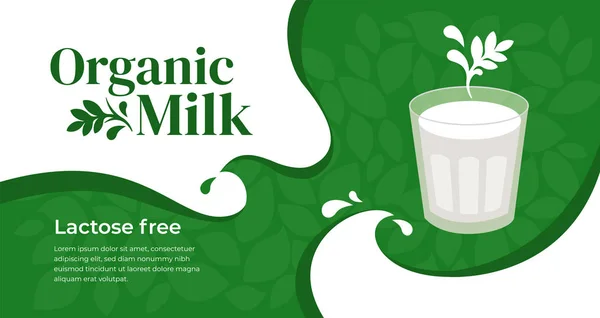 Ekologisk laktosfri mjölk illustration — Stock vektor
