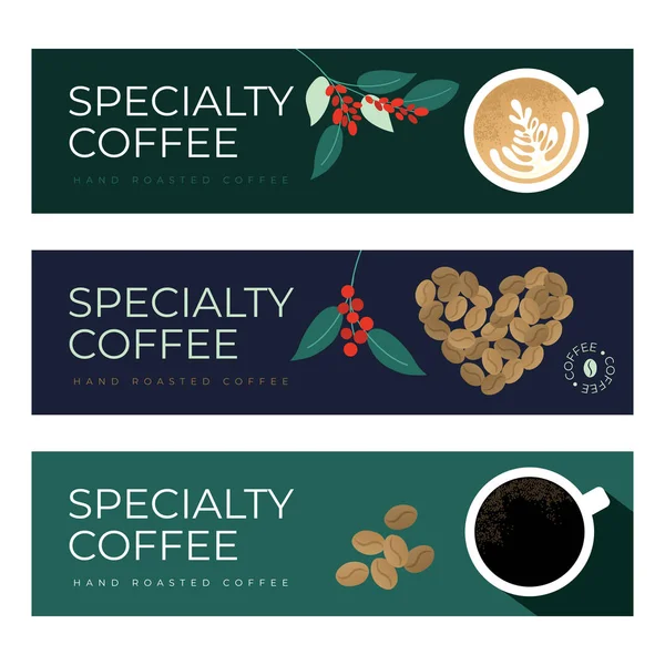 Set banners met speciale koffie — Stockvector