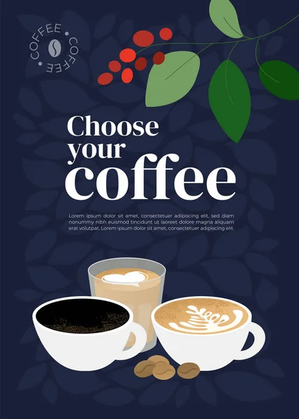 Векторний плакат з цитатою Виберіть свою каву — стоковий вектор