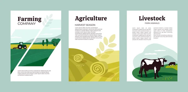 Design template of agriculture, farming and livestock — Stock vektor