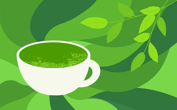 Plantilla de diseño con té matcha — Archivo Imágenes Vectoriales