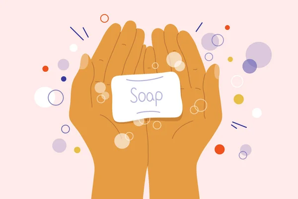 Waschen Sie Sich Die Hände Desinfektion Antibakterielle Behandlung Virenschutz Menschliche — Stockvektor