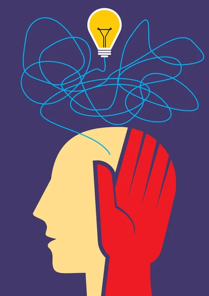 Thinking brain different idea — Stock Vector