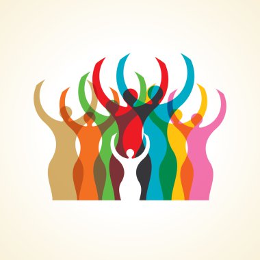 Concept of woman unity. clipart