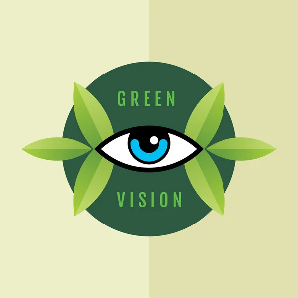 Human eye in green leaves. — Stock Vector