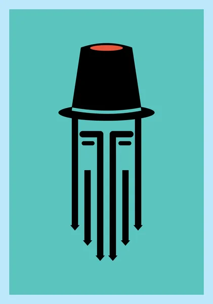 Illustration de la tête avec des flèches — Image vectorielle