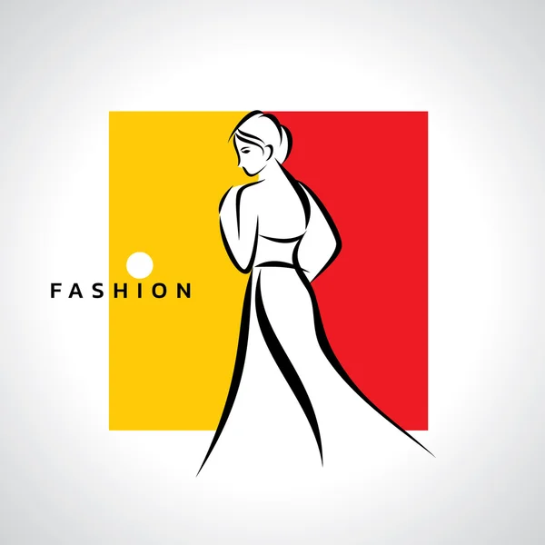 Logo moda kobieta, — Wektor stockowy