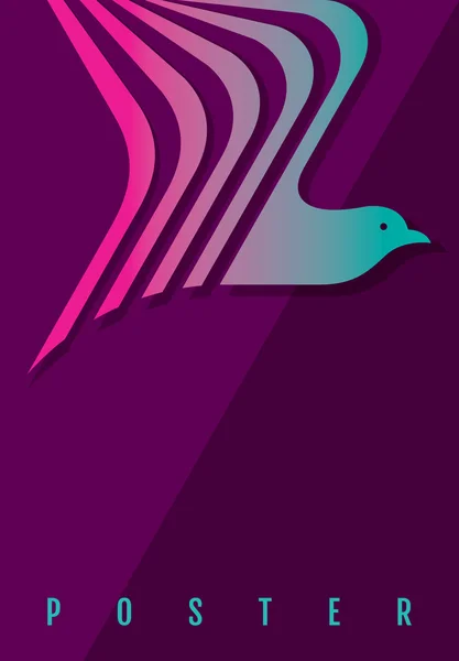 Pájaro volador abstracto . — Vector de stock