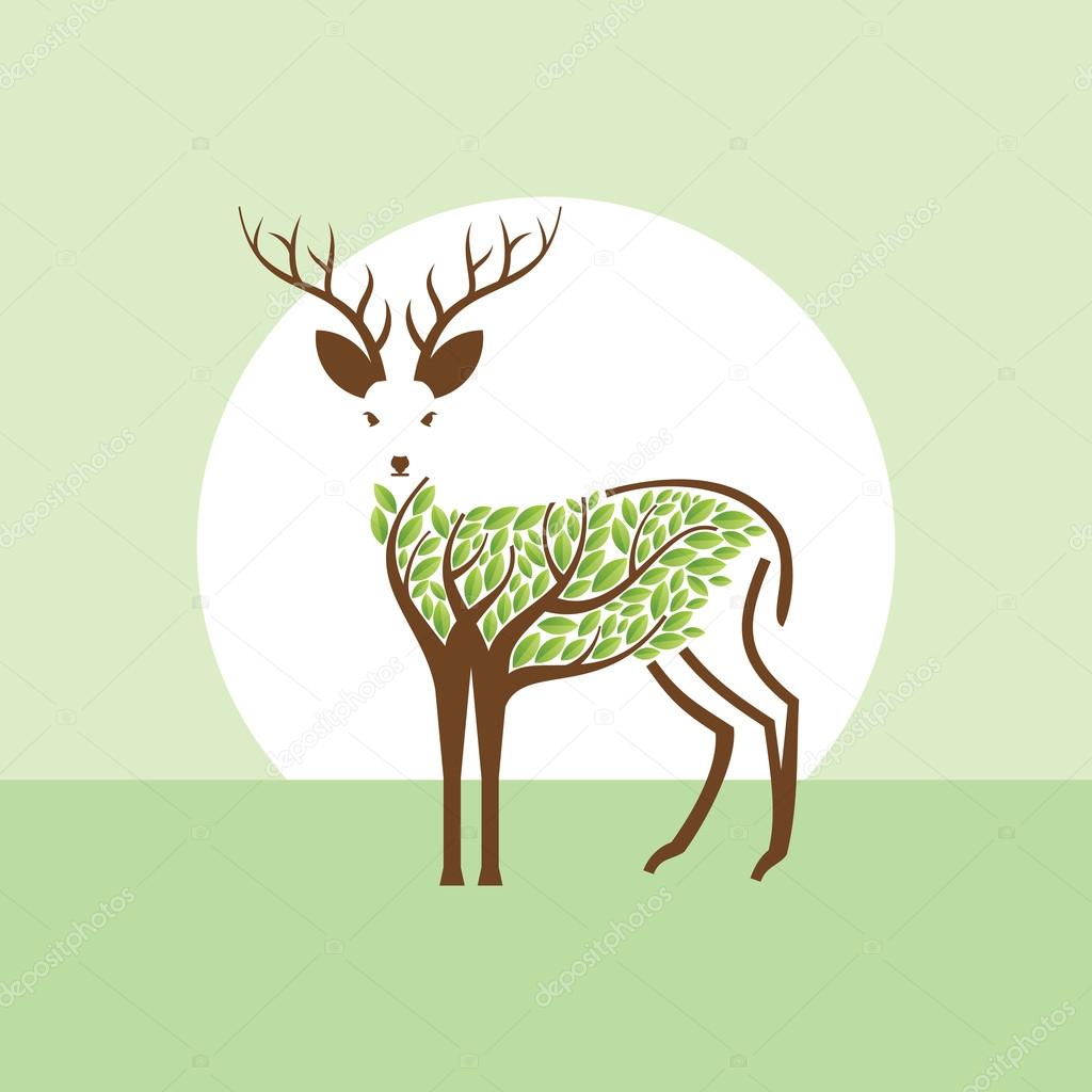 Creative wild concept vector with tree