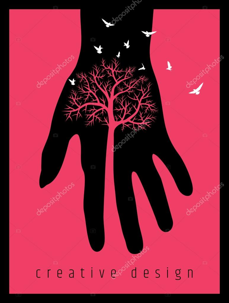 Creative poster design for save tree.