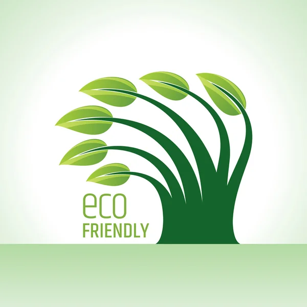 Verde eco design amigável . — Vetor de Stock