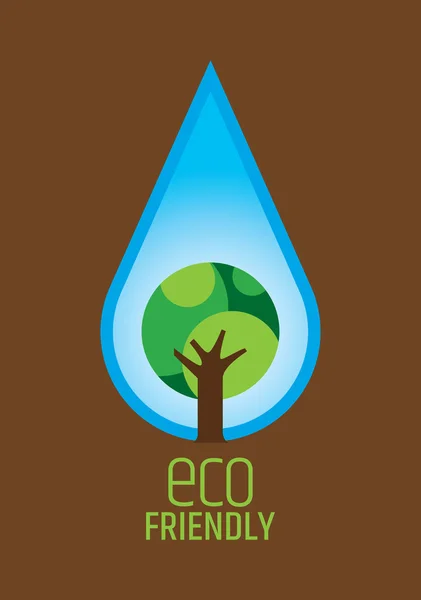 Água e folha, um conceito ambiental . — Vetor de Stock