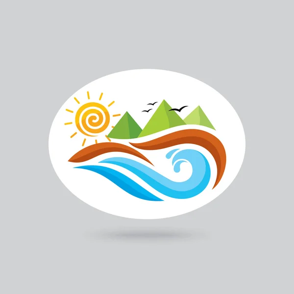 Logo for ocean view resort. — Stock Vector