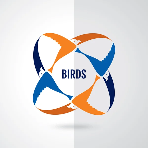 Logo dell'uccello volante o design concettuale — Vettoriale Stock