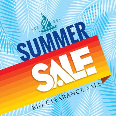 Summer Sale banner design template clipart