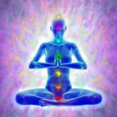 Meditation - aura and chakras clipart