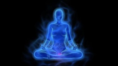 Aura, çakra harekete geçirmek ve meditasyon, uhd aklın aydınlanma kadın ile / 4 k çözünürlük