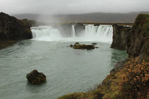 Insel Landschaft Atlantik Insel Wasserfall Godafoss — Stockfoto