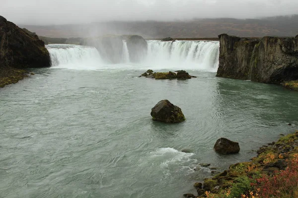 Insel Landschaft Atlantik Insel Wasserfall Godafoss — Stockfoto