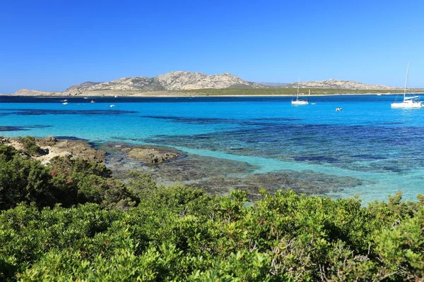 Sardinien Insel Mittelmeer Strand Wasser Meer Sand Bucht — Stockfoto