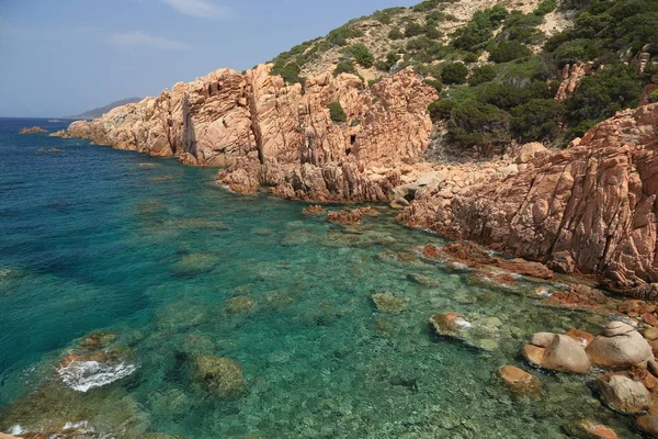 Sardinien Insel Mittelmeer Strand Wasser Meer Sand Bucht — Stockfoto