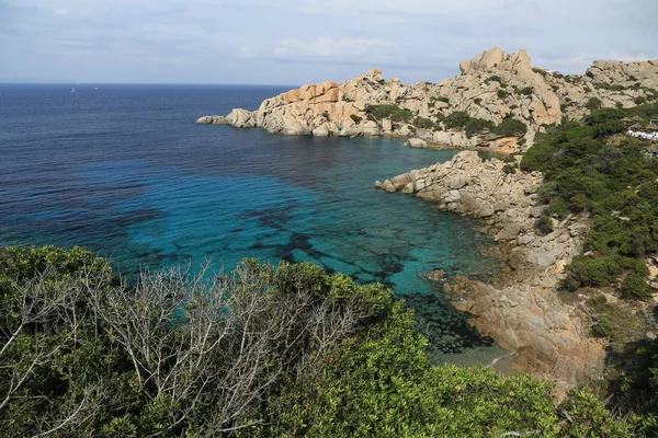 Sardinien Insel Mittelmeer Strand Wasser Meer Sand Bucht — Stockfoto