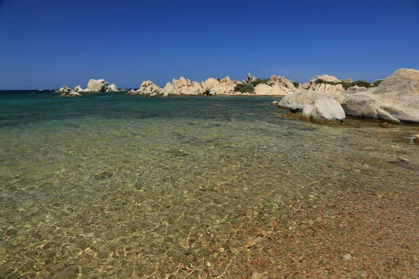 Sardinien Insel Mittelmeer Strand Wasser Meer Sand Bucht — Stockfoto