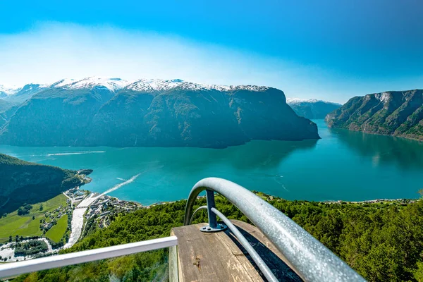 Norveç Sognefjord Gözlem Noktasından Hava Görüntüsü — Stok fotoğraf