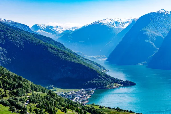 Aerial View Flam Sognefjord Norway — Stock Photo, Image