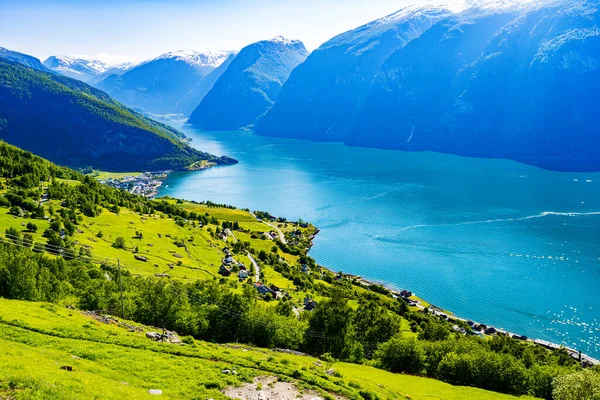 Вид Сверху Согне Фьорд Норвегия — стоковое фото