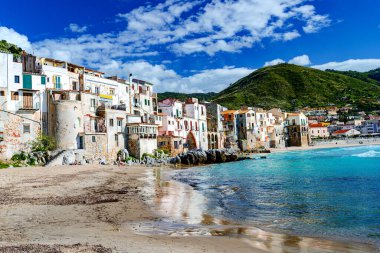 Cefalu, Sicilya adasının ortaçağ köyü, Palermo ili, İtalya
