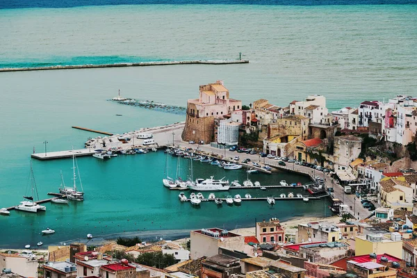 Vista Aerea Sulla Costa Marina Della Sicilia — Foto Stock