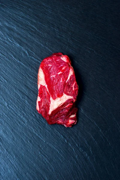 Top View Stone Surface Raw Steak — Stock Photo, Image