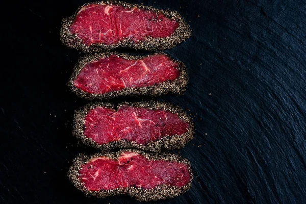 Pepper Steaks Stone View Stock Picture