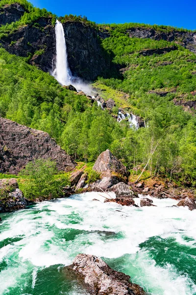 Landskap Med Vattenfall Norge — Stockfoto