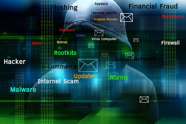 Computer hacker sau Cyber atac concept background — Fotografie, imagine de stoc