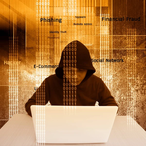 Computer hacker o Cyber attacco concetto di sfondo — Foto Stock