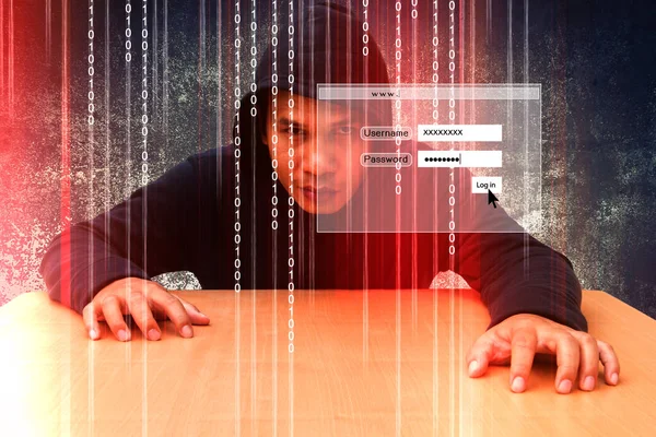 Počítačový hacker nebo kybernetický útok koncept pozadí — Stock fotografie