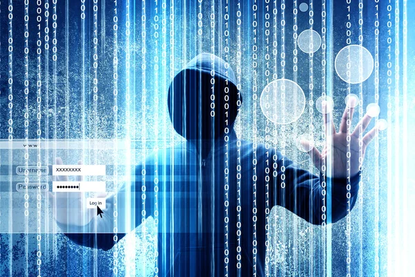 Computer hacker of Cyber aanval concept achtergrond — Stockfoto