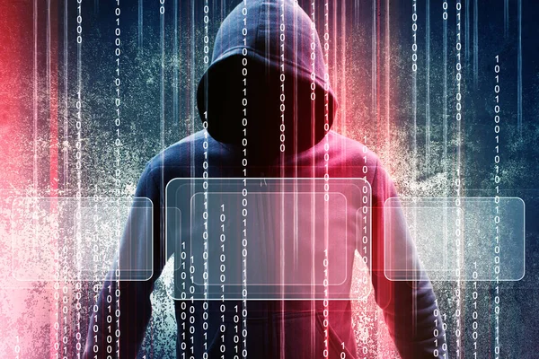 Computador hacker ou Cyber ataque fundo conceito — Fotografia de Stock