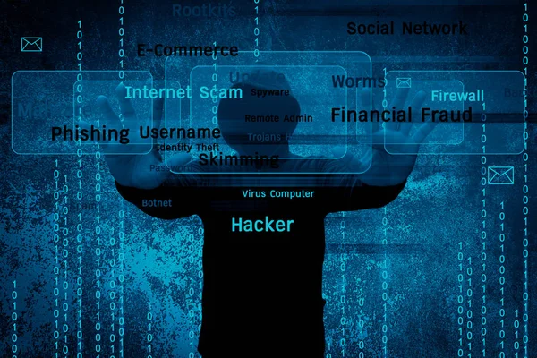 Computador hacker ou Cyber ataque fundo conceito — Fotografia de Stock