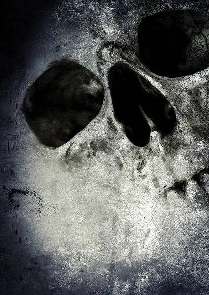 Horror Skull,Scary Background For Halloween Concept And Movie Poster Project — Stock Photo, Image