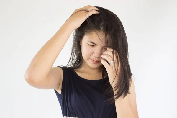 Mujer asiática cuidado del cabello, concepto de estilo de vida belleza mujer —  Fotos de Stock