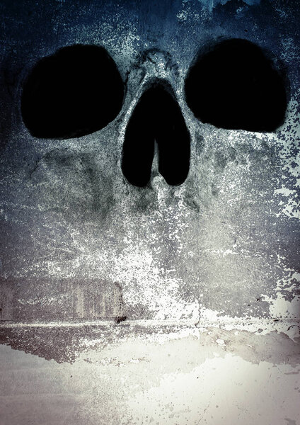 Horror Skull,Scary Background For Halloween Concept And Movie Poster Project