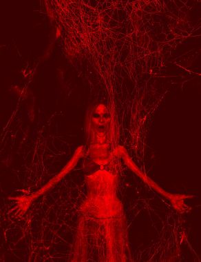 Korkunç hayalet kadın 3D çizimi