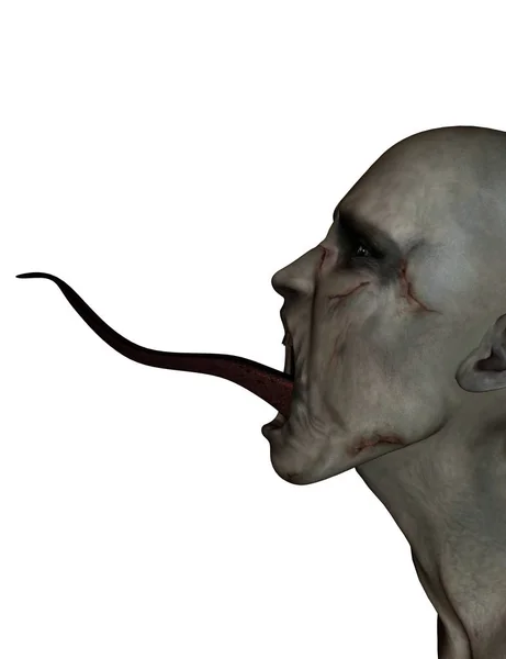 Straszny potwór 3D ilustracja izolat na białym tle — Zdjęcie stockowe