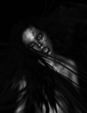 hayalet kadın siyah 3D çizimi