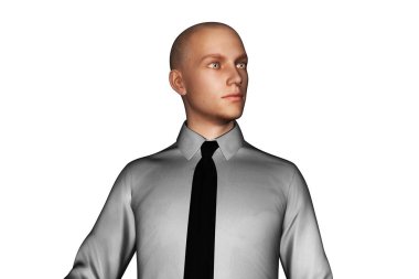 iş adamı izole üzerinde beyaz arka plan seyir 3D render 